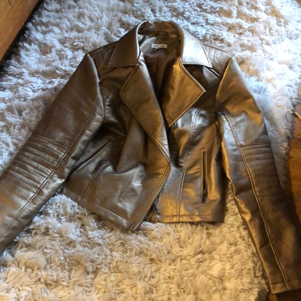 Tribal metallic moto jacket